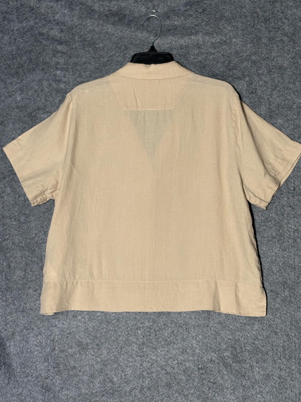 Quince Womens Flax Linen Button Shirt L Relaxed Oversized Boxy Top Driftwood - Picture 4 of 9